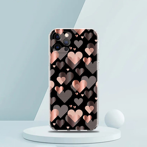 เคสโทรศัพท์สุดหรูรูปหัวใจสีทองชมพูกุหลาบสำหรับ <span class=keywords><strong>iPhone</strong></span> 16 15 14 13 11 17 PRO MAX XR <span class=keywords><strong>SE</strong></span> 7 8 Plus TPU กรอบซิลิโคนใส - Product Image 6