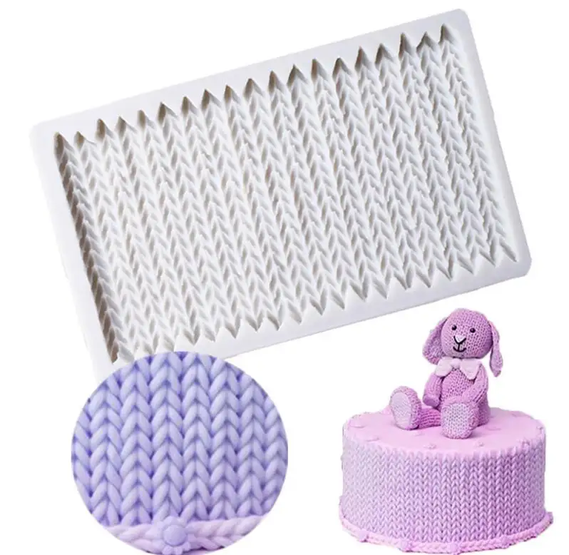 Hy Mini Breien Trui Fondant Mold Gehaakte Textuur Cake Decoratie