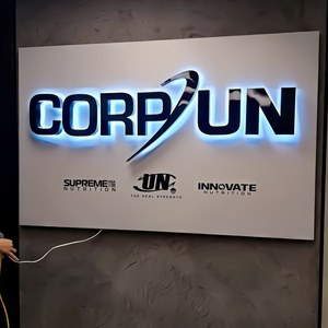 Lettres métalliques rétroéclairées personnalisées LC, lettres 3D lumineuses, enseigne à lettres LED, enseigne rétroéclairée LED pour mur de réception ou hall. - Product Image 4