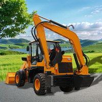 Kostengünstiger Leichtbau-Mini-Baggerlader mit Drehbarem Grabarm für Landwirtschaft, Gewächshäuser und Kleine Bauarbeiten