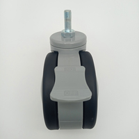 Roue médicale pivotante de 4 pouces avec frein TPR pour lit d'hôpital, mobilier, roue silencieuse en PU, robuste et pivotante