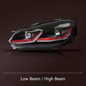 Ensemble de phares à LED avec boîtier noir et barre DRL, état neuf, 12V, rétrofit/mise à niveau pour Volkswagen <span class=keywords><strong>Golf</strong></span> 6R <span class=keywords><strong>GTI</strong></span> 2008-2013 - Product Image 5