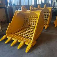 Godet tamiseur SDTN pour excavatrice PC300/CAT330 1,4 m³ pour le nivellement du gravier, le tri et la séparation des matériaux, des roches et du sol apparent, garantie 1 an