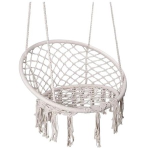 <b>Hanging</b> Basket, Outdoor Handmade Cotton Rope <b>Hanging</b> Chair, Balcony Cradle Chair, Homestay, Tassel - Product Image 2