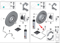 Capteur d'usure des plaquettes de frein arrière pour BMW F20/F30/F34/F35, design noir avec résistance aux hautes températures et à l'abrasion