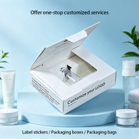 Boîte en carton rigide blanche personnalisée avec logo pour emballage de flacons cosmétiques, ampoules, sérums – Impression personnalisée pour soins de la peau, matériaux recyclés, solution complète