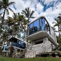 Maisonnette mobile moderne préfabriquée sur mesure, structure en acier léger, ignifuge, respirante, certifiée CE/FSC, type conteneur