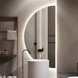 <span class=keywords><strong>Grand</strong></span> Dôme <span class=keywords><strong>Demi</strong></span>-<span class=keywords><strong>Cercle</strong></span> Intelligent avec Écran Tactile Illuminé LED <span class=keywords><strong>Miroir</strong></span> Intelligent de Bain pour Salle de Bains d'Hôtel - Product Image 2