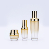 Ensemble de pots et de flacons en verre cosmétique de luxe avec compte-gouttes en aluminium pour les gouttes pour les yeux et le mascara, OEM/ODM disponible, emballage personnalisable