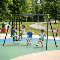 Ensemble de balançoires en métal de haute qualité Tiger, stable, pour aire de jeux extérieure, jardin, aire de jeux pour enfants, ensemble de balançoires à trois fonctions pour enfants