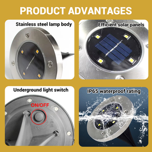 Nuevo Producto nuevo al aire libre IP65 jardín césped enterrado Solar led lámpara subterránea - Product Image 3
