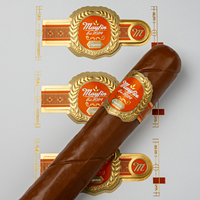 Étiquettes de cigares de luxe personnalisées de haute qualité avec estampage holographique durable en feuille d'argent, gaufrage et autocollant de logo pour anneau de cigare