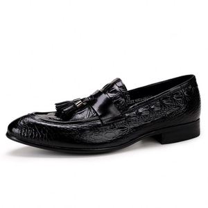 รองเท้าเดรสผู้ชายแฟชั่นพู่หนังวัวแท้นุ่มสบายสำหรับธุรกิจสำนักงานทรงหัวแหลมแบบสวมสบายระบายอากาศได้ดีน้ำหนักเบา - Product Image 6