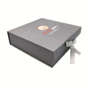 Wedding Dress Wholesale Black Cardboard Luxury Gold Foil Logo Closure Gift Boxeses With Ribbon Bulk - Product Image 3