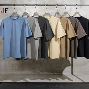 เสื้อยืดคู่รักสไตล์วินเทจแนวสตรีทแฟชั่น ทรงหลวม ขอบรุ่ย ผ้าถักเนื้อนุ่ม สีพื้น ล้างสีแบบซัมเมอร์ แอซิดวอช แขนสั้น ไซส์ใหญ่ - Product Image 1