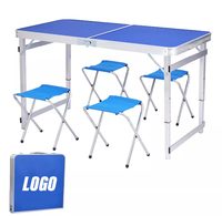 Table de pique-nique pliante Tuoye en aluminium, réglable en hauteur, avec poignée de transport facile, pour camping et usage polyvalent, design moderne