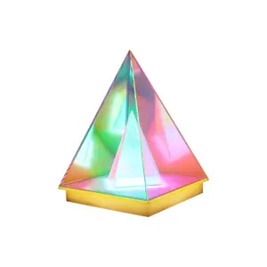 SHIYU Latest Bar Gaming Room Decor Light Fixtures Creative Acrylic Triangle Desk Night Lamp RGB Led Table Lamp