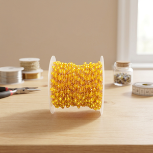 Chaîne de prière tendance en quartz jaune, perles rondelles faites à la main, connecteurs plaqués or, bijoux multi-pierres, chaîne en fil enroulé avec zircone cubique - Product Image 2