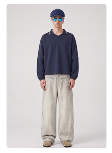 Felpe con cappuccio nere da <span class=keywords><strong>uomo</strong></span>, modello <span class=keywords><strong>cropped</strong></span> e boxy fit, di alta qualità, pesanti, senza logo, personalizzabili con logo. - Product Image 4