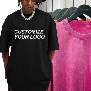 Kaos <span class=keywords><strong>Vintage</strong></span> Heavyweight Stone Washed Streetwear Musim Panas dengan Sablon Grafis Logo Kustom OEM ODM - Product Image 2