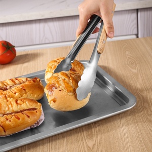 Ensemble de 4 pinces de cuisine, pinces de cuisine à verrouillage, pinces à griller en acier inoxydable avec poignée ergonomique en bois - Product Image 6