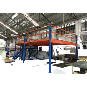 Ağır Hizmet Tipi Soğuk Haddelenmiş Çelik Civatasız Ayarlanabilir 2 Katlı Elektrostatik Toz Boyalı Asma Kat Raf Sistemi Platformu - Product Image 1