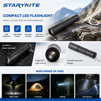 Mini lampe torche LED 70LM, zoomable, porte-clés, en aluminium, batterie AAA, lampe de poche, porte-clés pour le camping et les situations d'urgence