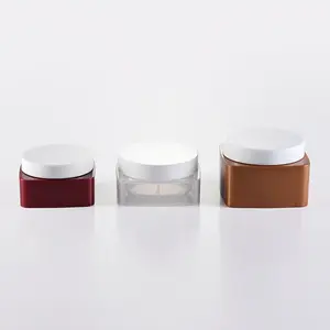 Custom Cosmetic Packaging High End Plastic Jar Square Cosmetic Jar