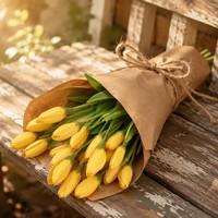 Bouquet de fleurs artificielles en soie de tulipes de haute qualité, fleurs de printemps pour la décoration de la maison, mariage, arrangement en vase, vente en gros OEM