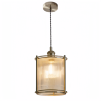 Lampe suspendue en métal laiton antique, design classique en cristal avec abat-jour en verre transparent, alimentation CA, lampe suspendue pour la maison, la cuisine, décoration intérieure