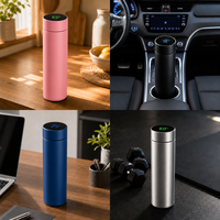 Botol Air Pintar LED Temperatur Termal 500ml Terisolasi Portabel Mug Kopi Perjalanan Custom dengan Logo Tumbler Putih untuk Gym