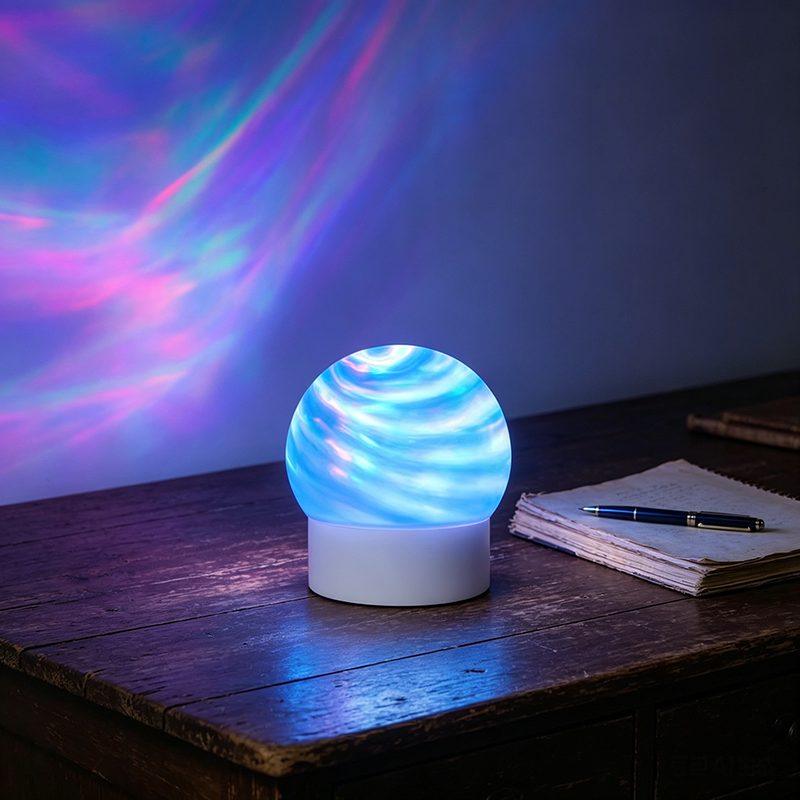 Rotating Star Projector Night Light with 16-Color Aurora Projection USB Powered Dimmable LED Lamp for Bedroom Decor