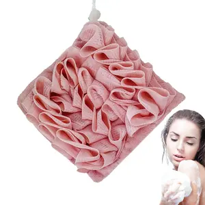 2 in 1 Bath Loofah Sponge with Drawstring Ball Bath Long Lasting Use Deep Cleansing Mesh Shower Sponge Mesh Shower Sponge - Product Image 4
