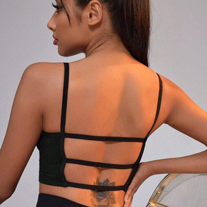 Haut court de sport sans coutures pour femme, séchage rapide, respirant, dos nu, soutien-gorge de yoga pour la gym et l'entraînement - Product Image 1