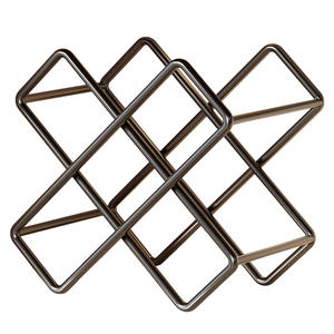 Présentoir mural empilable en <span class=keywords><strong>fer</strong></span> <span class=keywords><strong>forgé</strong></span> pour bouteilles de vin rouge, avec <span class=keywords><strong>porte</strong></span>-verres intégré, modèle Amz Hot Wire - Product Image 5