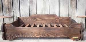 Handgemachte Holzrahmen Luxus Hunde bett Rustikales Hunde bett Haustier möbel Haustier bedarf Labrador Bett Geschenk - Product Image 6