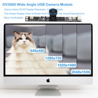 Module de caméra USB pour ordinateur portable HZ-3841-OV3660 S1.0 Haozhou OV3660 3MP HD 125 degrés grand angle UVC CMOS, 1080p OEM, mise au point fixe
