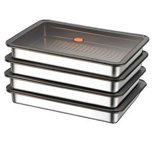 316 Stainless Steel Dumpling Box Large Capacity Flip Top Lid Food Grade <b>Refrigerator</b> Storage Container Freezing Sealing - Product Image 2