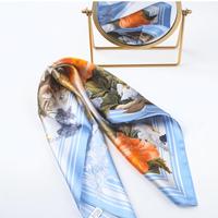 Paréo en soie vintage avec bordures artistiques-couverture multifonctionnelle pour plage/cocktail/bord de piscine