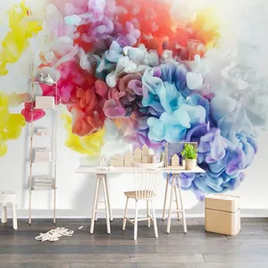 Alat Rumah Tangga Dinding Mural Wallpaper Modern 3D Seni Abstrak Warna Rambut Sofa Ruang Tamu TV Latar Belakang Dinding Dekorasi Lukisan