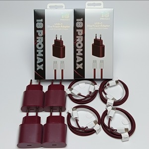 Kit de Carga de Pared USB-C PD de 35W, Color Rojo Vino, Cable USB-C a C Trenzado Premium, Juego de Cargadores con Enchufe para EE. UU., UE y Reino Unido para iPhone 18 - Product Image 3