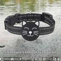 Collier de suivi GPS Bluetooth intelligent anti-perte en silicone réfléchissant étanche IP68 pour plusieurs animaux de compagnie (chats) avec carte SD et garantie 1 an