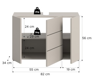 Mobile Bagno Moderno dal Design Semplice con 3 Ante e 4 Scomparti, Vendita all'Ingrosso - Product Image 4