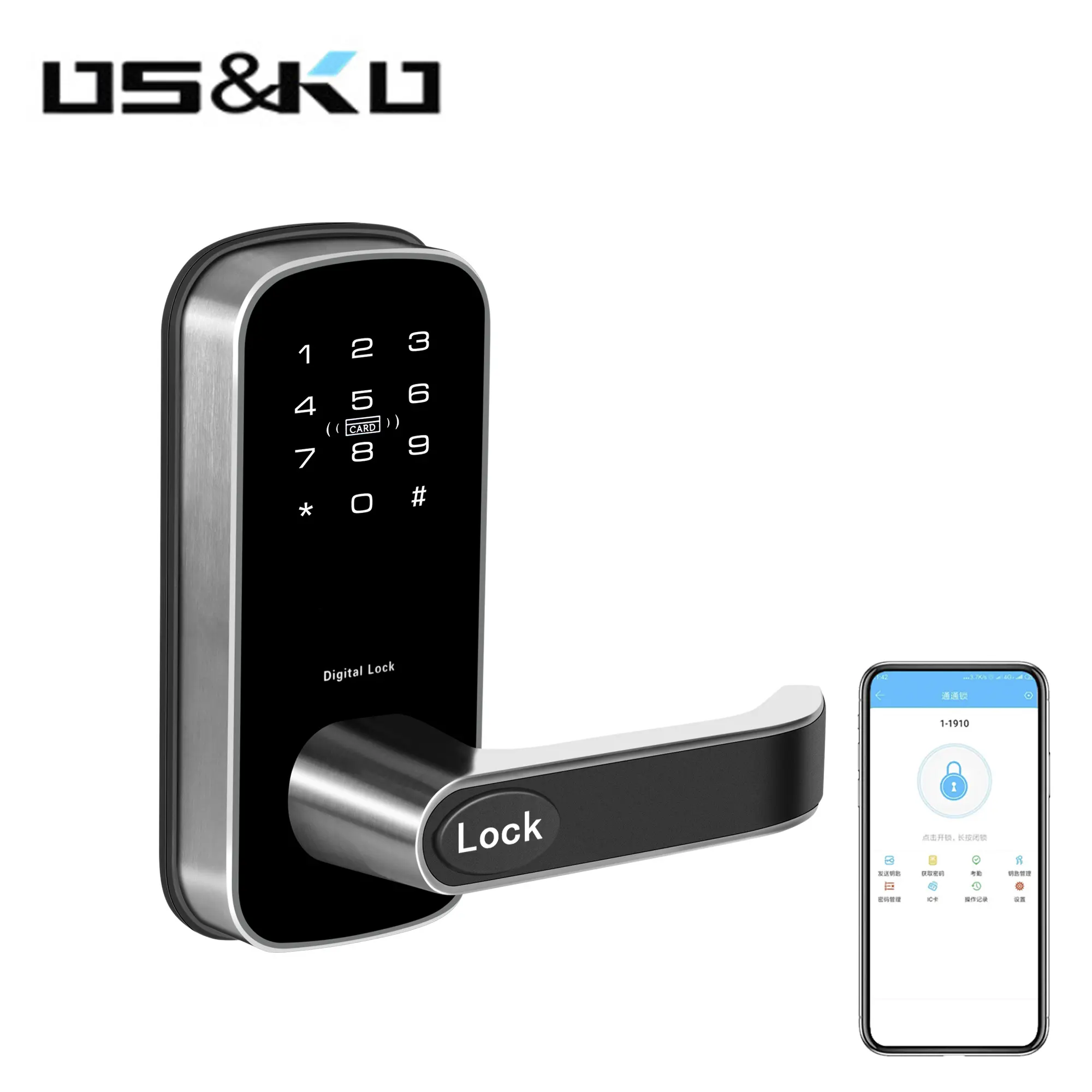 China smart ttlock app digital code change keypad electronic door lock