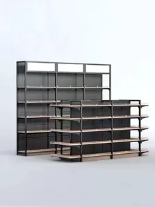 Estantes de madera de acero para supermercado, estantería/estante para tienda