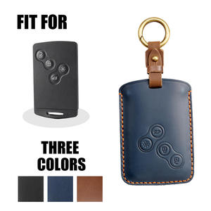 Funda para llaves adecuada para Renault Koleos, Renault Latio, Scénic y otros vehículos antiguos, hecha a mano con cuero genuino y hebilla. - Product Image 1