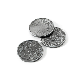 Moneda de desafío de Metal de gato de seta de plata con pistola en relieve personalizada - Product Image 1