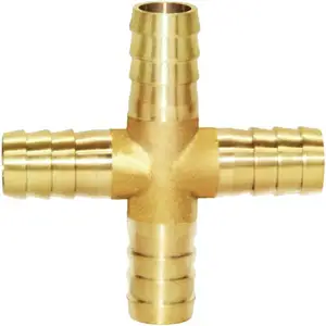 7MM-20MM 4 Way Hose Barb Union Fitting 3/4 Hose Fittings Forged Brass Water Fuel Air Hydraulics Hoses Fittings