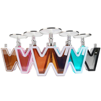YOUCHENG Ensemble Chicha Arabe Moderne avec Lumière LED Effet Miroir, Chicha en Acrylique, Design en Forme de W, en Plastique, Écologique, Durable, Mini, Noir