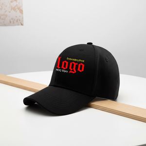 6-Panel Luxury Formal Structured Herringbone Woven Embroidered Custom Logo Printed Polyester Baseball <b>Hat</b> - Product Image 1